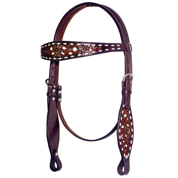 Bar H Equine American Leather Horse Saddle Tack One Ear Headstall | Breast Collar Browband Wither Strap Set BER246